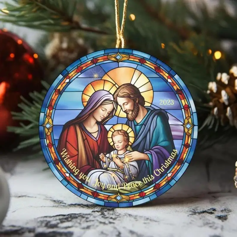Nativity Scene Hanging Ornaments Christmas Decoration Wall Hanging Jesus Angel Easter Christ Room Home Decorations