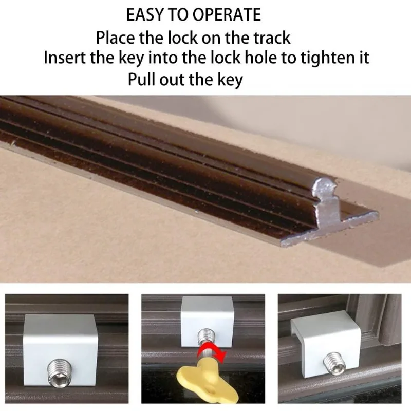 Sliding Door Locks Stops Adjustable Aluminum Alloy Door Frame Security Lock Window Stopper Home Office Anti-theft Lock 1/3PCS window door locks