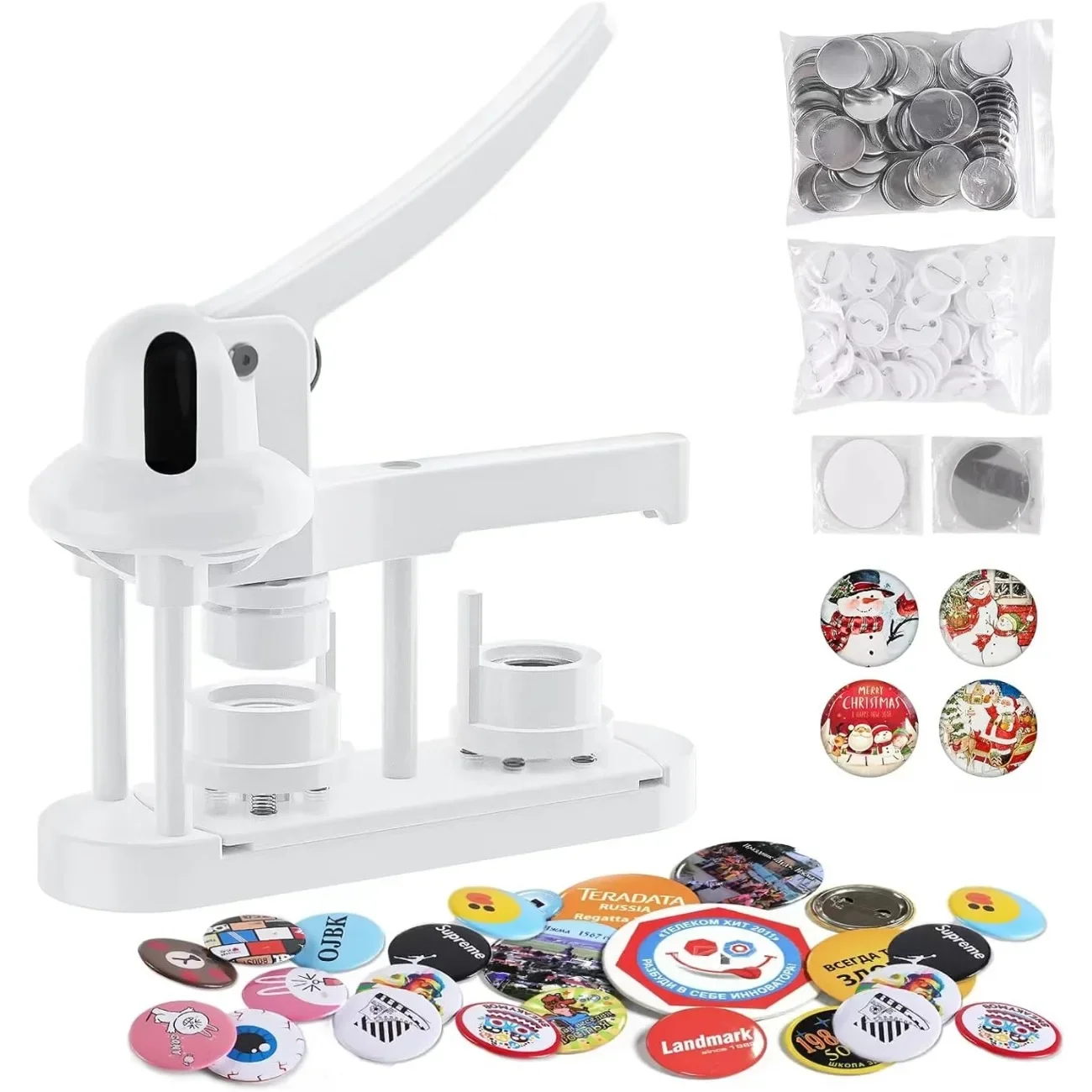

25mm/32mm/58mm Button Maker Machine DIY Button Pin Broochs Press Making Tool Gifts for Kids Magnetic Mold Pin Punch Press Mold