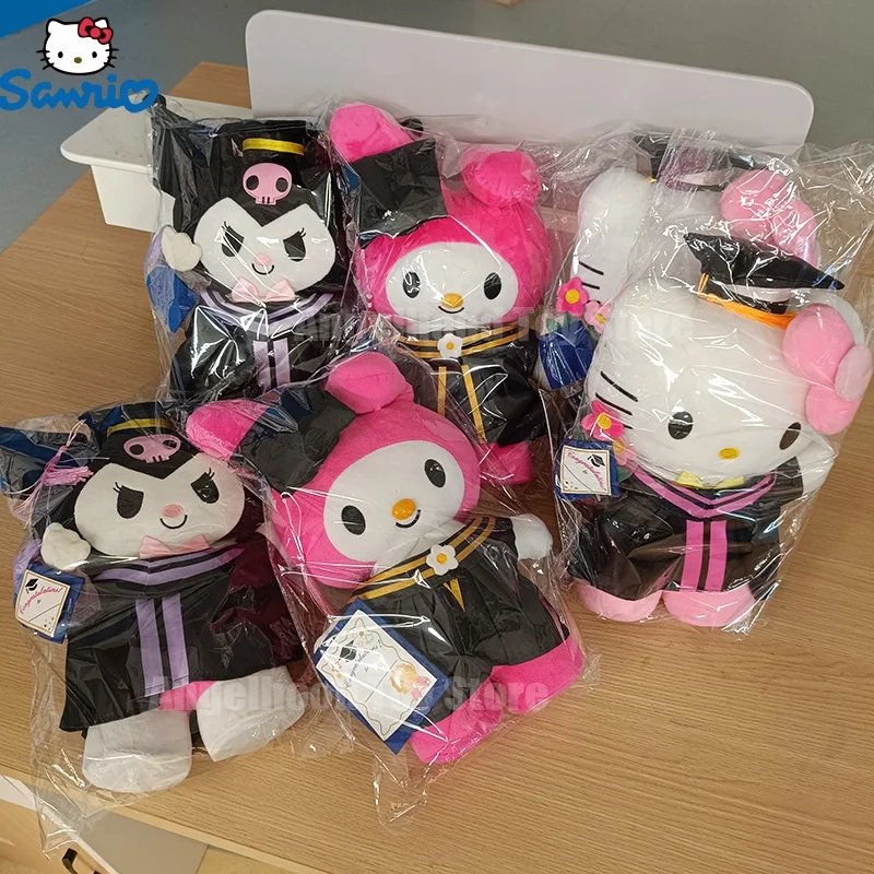 산리오 헬로 키티 Kt 시나모롤 마이 멜로디 쿠로미 졸업 봉제 장난감, 귀여운 봉제 인형, 애니메이션 부드러운 동물 인형, 어린이 선물