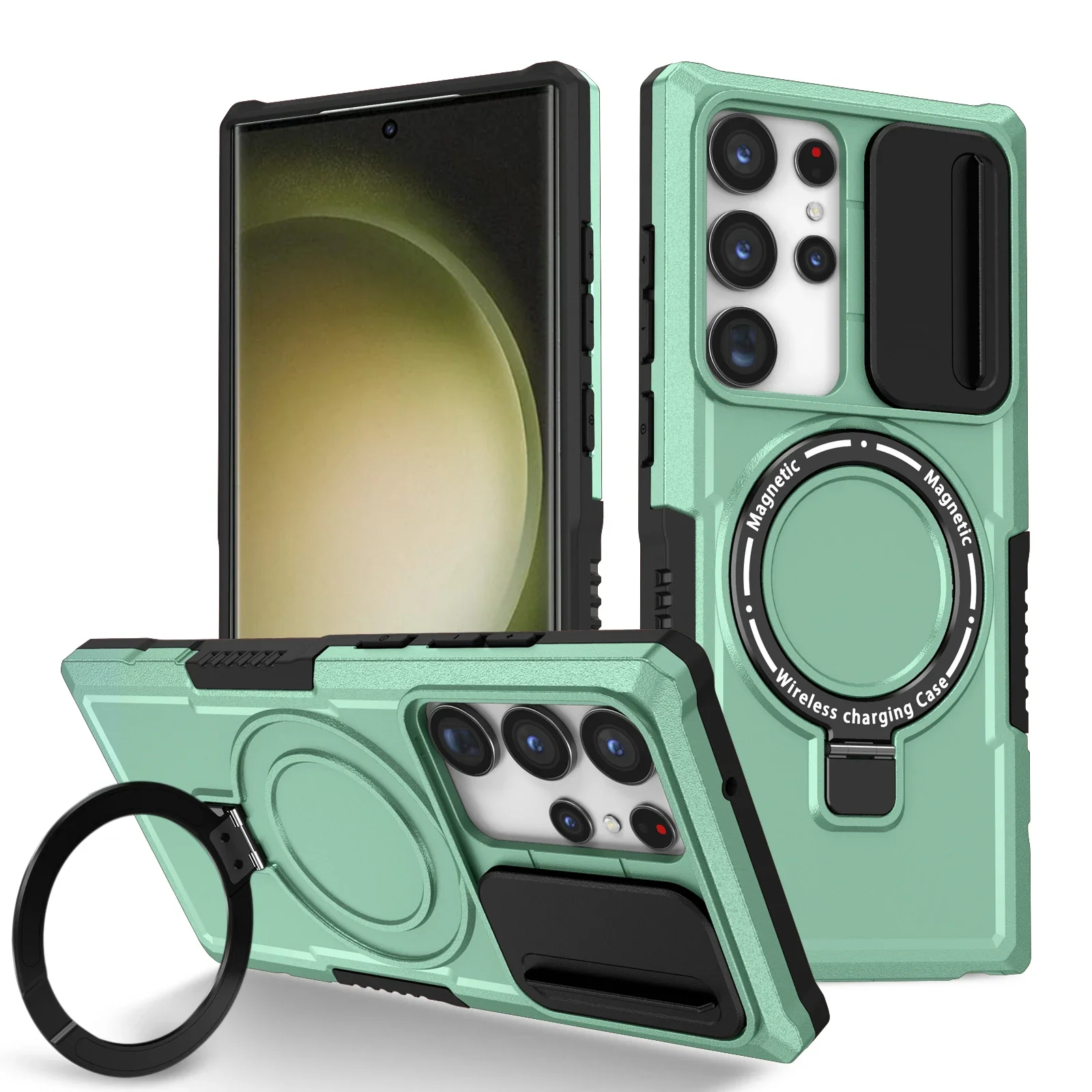 Hybrid Armor Case with Magnetic Wireless Charging and Car Holder Integration