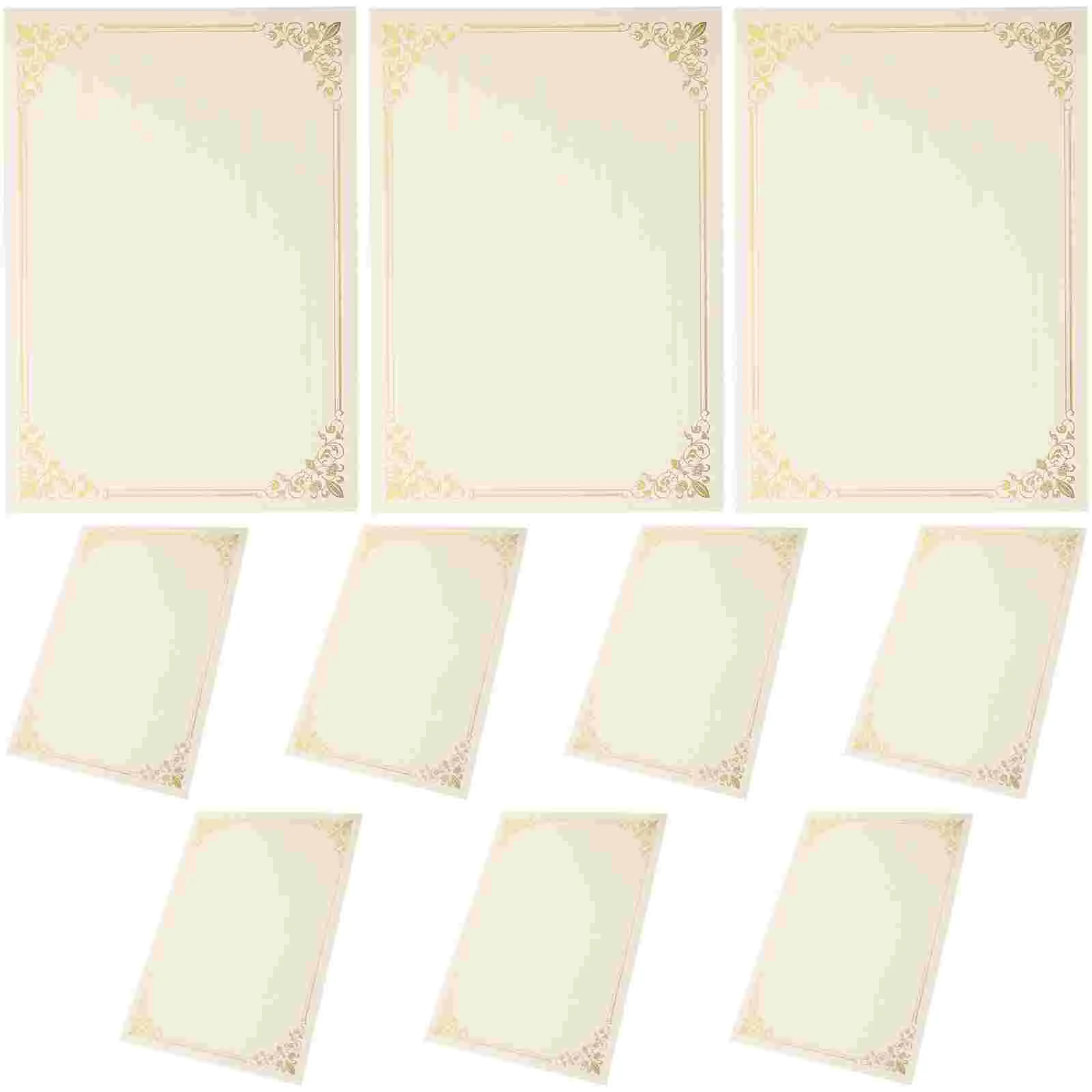

10 Sheets Certificate Inner Page Blank Diploma Writable Paper Printable School White Graduate Staff