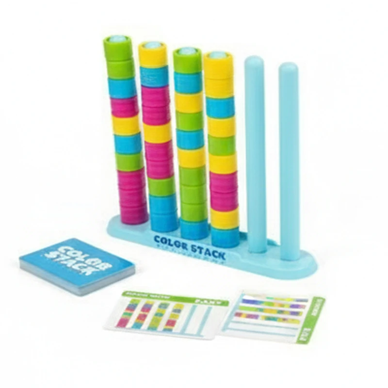 컬러 스택 챌린지 재미있는 보드 게임 대 카드 게임 교육용 지능 계발 인지 논리 훈련