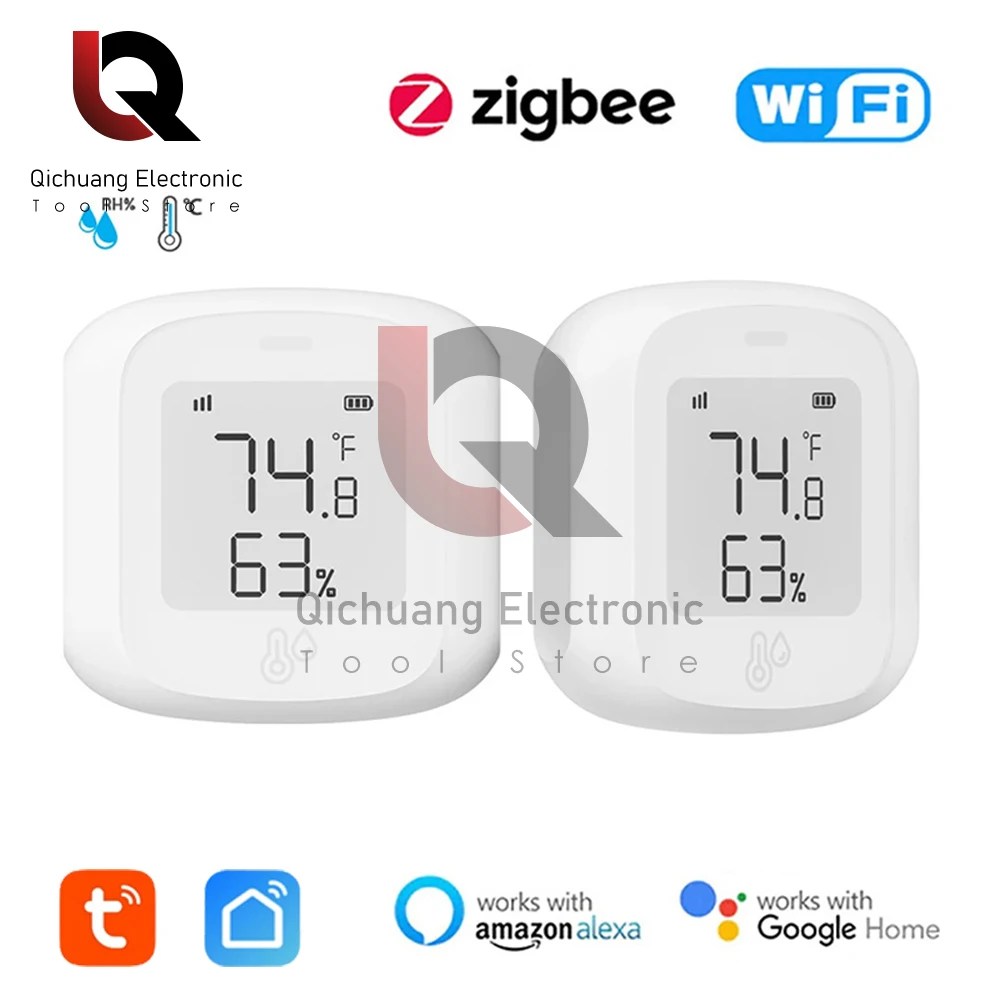 temperature humidity sensor,temperature humidity meter 1Pcs Tuya Smart WiFi/Zigbee Temperature Humidity Sensor Indoor Hygrometer