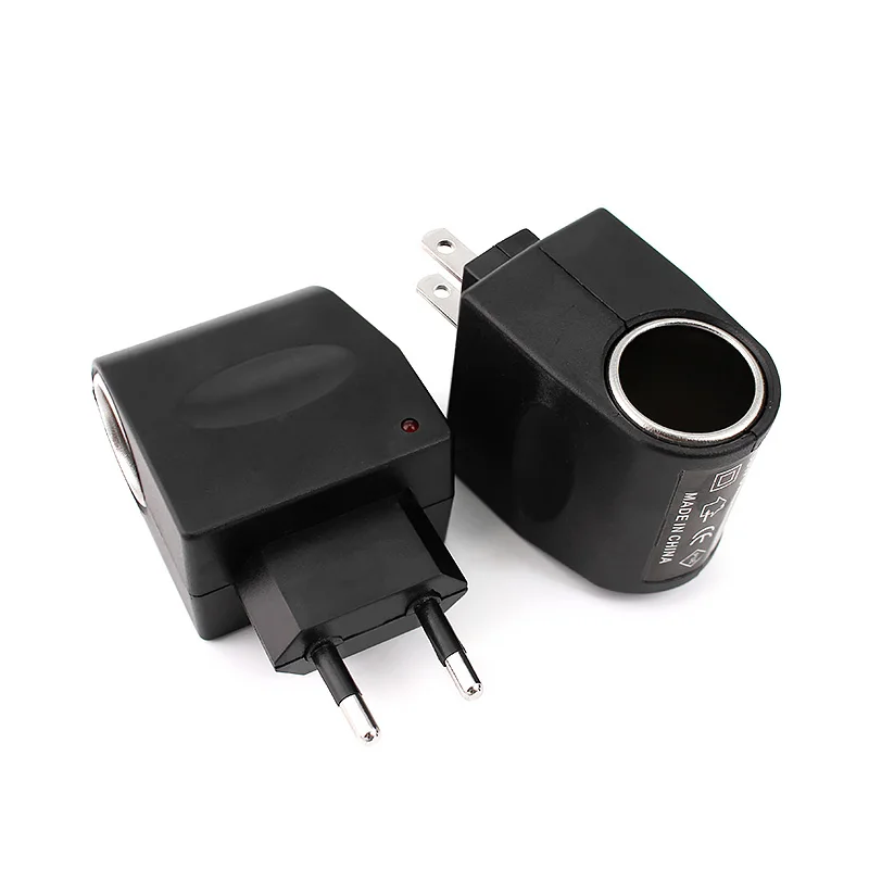 자동차 소켓이있는 AC 어댑터 220 12 볼트 플러그 어댑터 자동차 시가 라이터 DC 12V 0.5A 500mA Adaptador 전원 변경 EU 미국 플러그