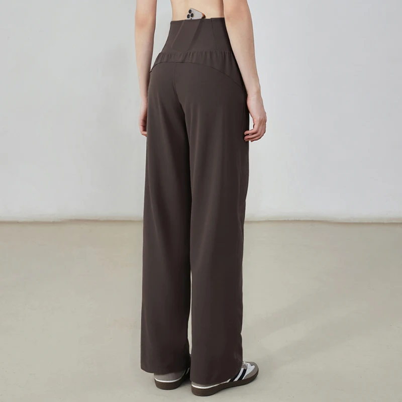 VITALINOVO Yogahose mit weitem Bein für Damen, Jogginghose mit drei Taschen, ausgestellte Lounge-Hose, lockere, hohe Taille, bequemes Workout, Tanz