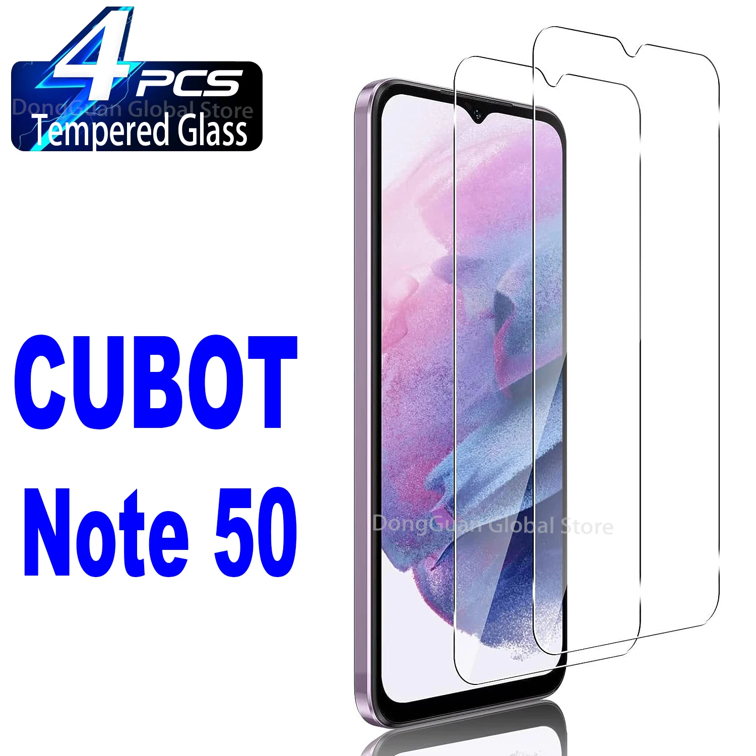 

4Pcs HD Tempered Glass For Cubot Note 50 40 30 X70 Cubot P60 P80 Screen Protector Glass Film
