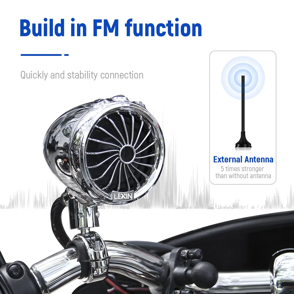 

Lexin Q3 MP3 Музыкальный Аудио Колонки для Мотоцикла Bluetooth Акустика Мото Музыка для Квадроцикла с Радиотюнер FM за квадроци