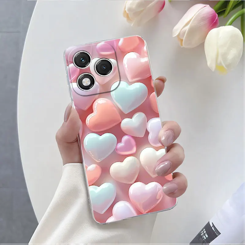 Luxury Fashion Clear Marble Flower Phone Case - Transparent Soft Silicone Protective Cover