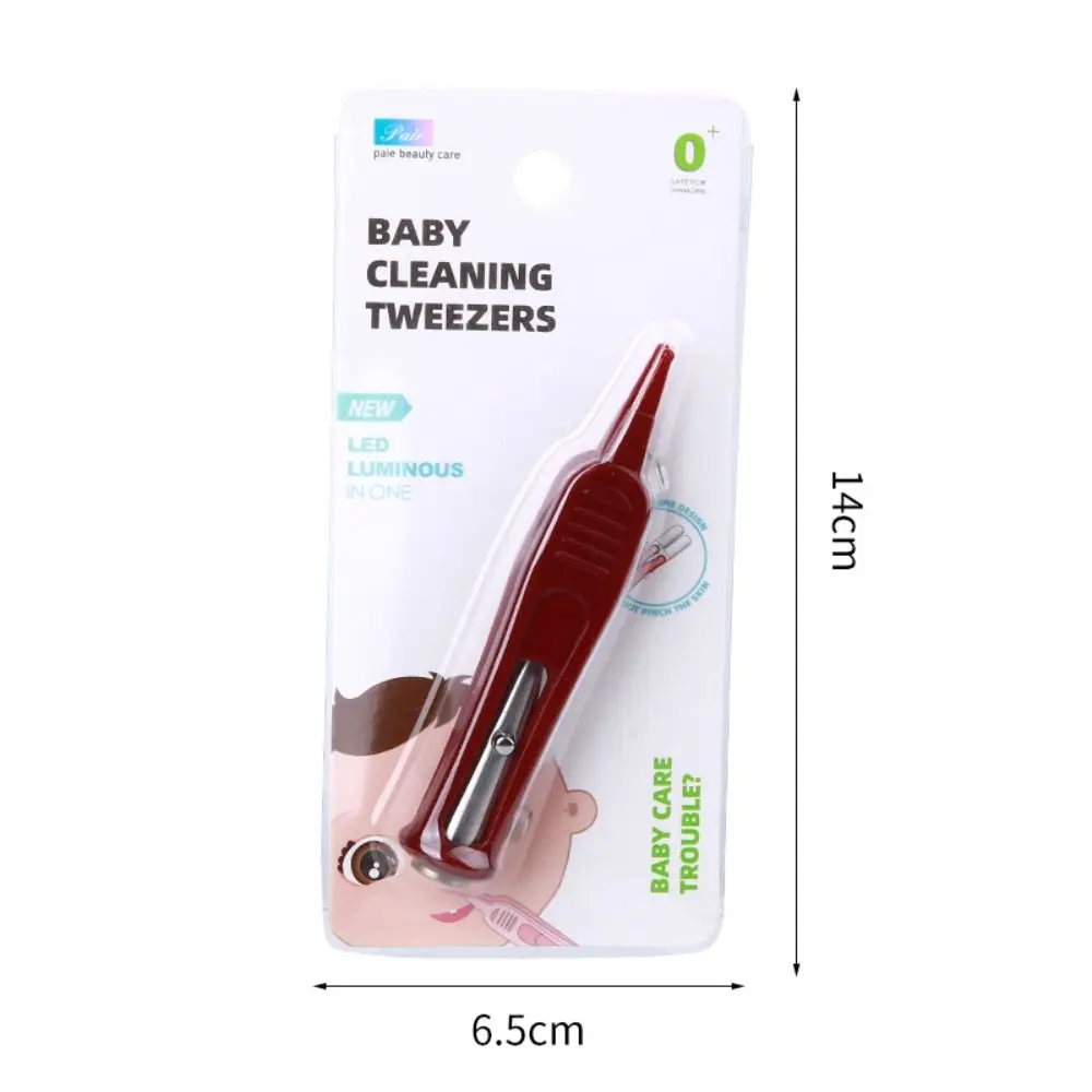Nose Cleaning Tweezers Nasal Tweezer Cleaning Tweezers 1PC Baby Dig Booger Clip Infants Clean Ear Nose Navel Safety Tweezers Safe Forceps Cleaning Supplies Forceps With LED Light