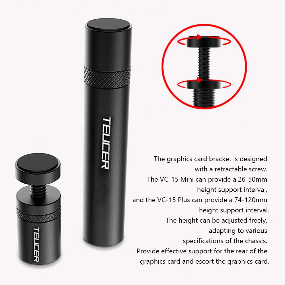 TEUCER Telescopic Graphics Card Brace Support Jack Computer PC Case Accessories