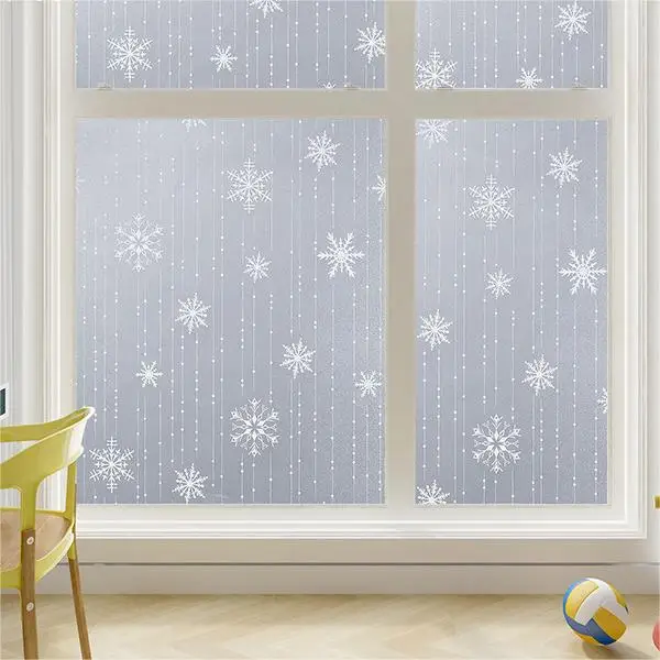Película para ventanas de vidrio Película para privacidad de ventanas Vinilo esmerilado para ventanas Calcomanías decorativas 3D para ventanas No adhesivas Baño Sala de estar