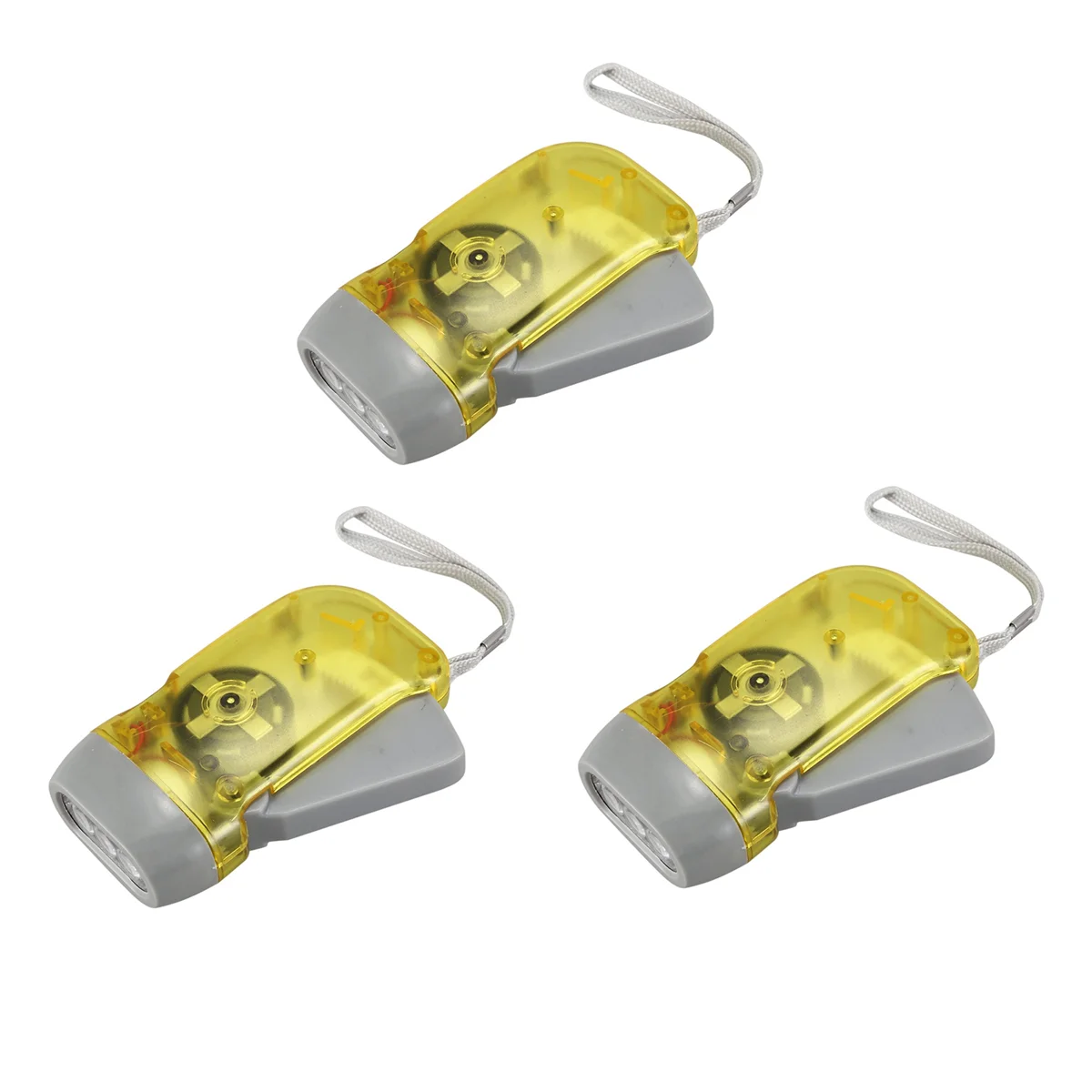

3X 3 LED Dynamo Wind Up Flashlight Hand Press Crank Camping