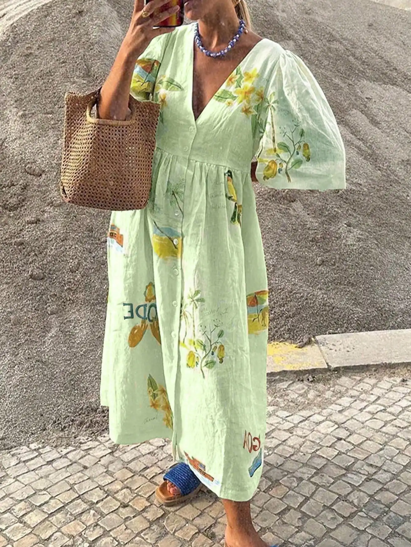 أزياء الربيع والصيف الجديدة طباعة عشوائية الخامس ا...