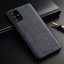 Slim Premium PU Leather Business Style Phone Case Cover - Galaxy A71 5G (Grey)