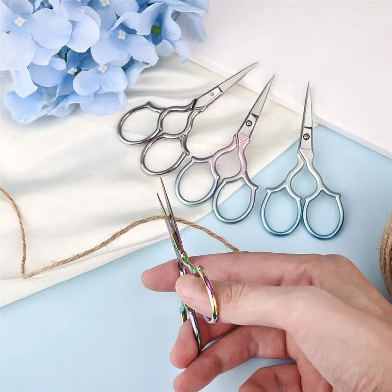 MIni Tailor Scissor Pointed Shape Sewing Stainless Steel Small Embroidery Craft CrossStitch Scissors U Shape DIY Home Tools
