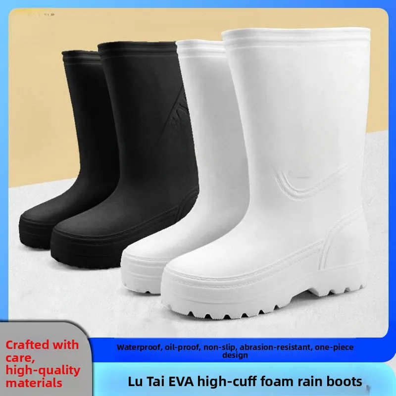 Bottes pluie EVA blanc mousse cuisine protection huile acide basique alimentaire pêche