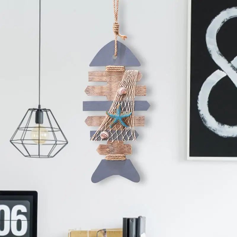 

Wooden Fish Wall Decor Bathroom Decor Wall Hangings Pendant Vintage Wood Fish Art Sculpture Ornament For Theme Home Decoration