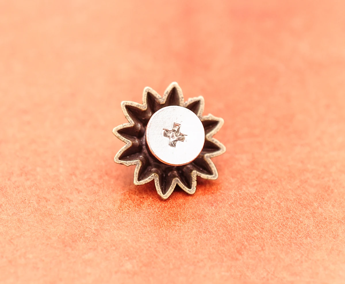 20 stücke 13mm Messing westlichen ethnischen Blumen stern schwarz türkis Conchos Spikes Niet Nieten für Leder Handwerk Gürtel Ledertasche Dekor – Detail 23