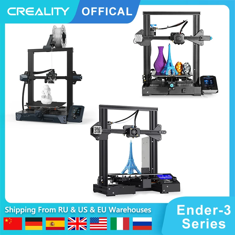 Creality Official 3D Printer Ender 3 8.6x8.6x9.8in DIY FDM Printer with UL Certified Meanwell Power Supply and Resume Printing Function for Beginner and Pro