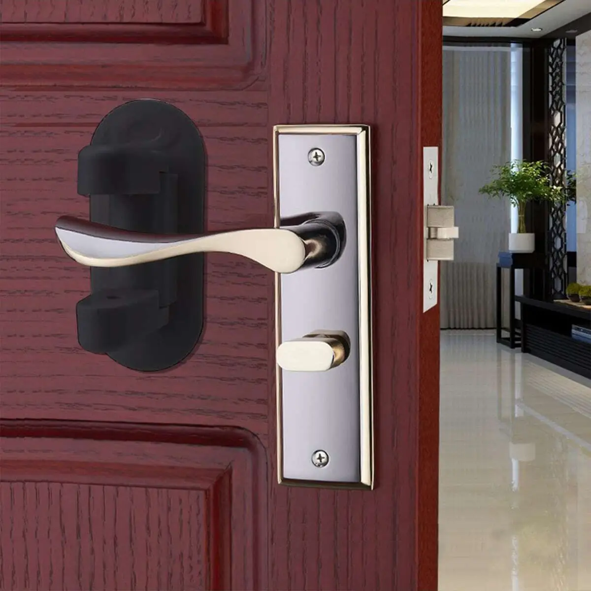 1pc - Door handle anti hand lock, anti door opening, household protective lock
