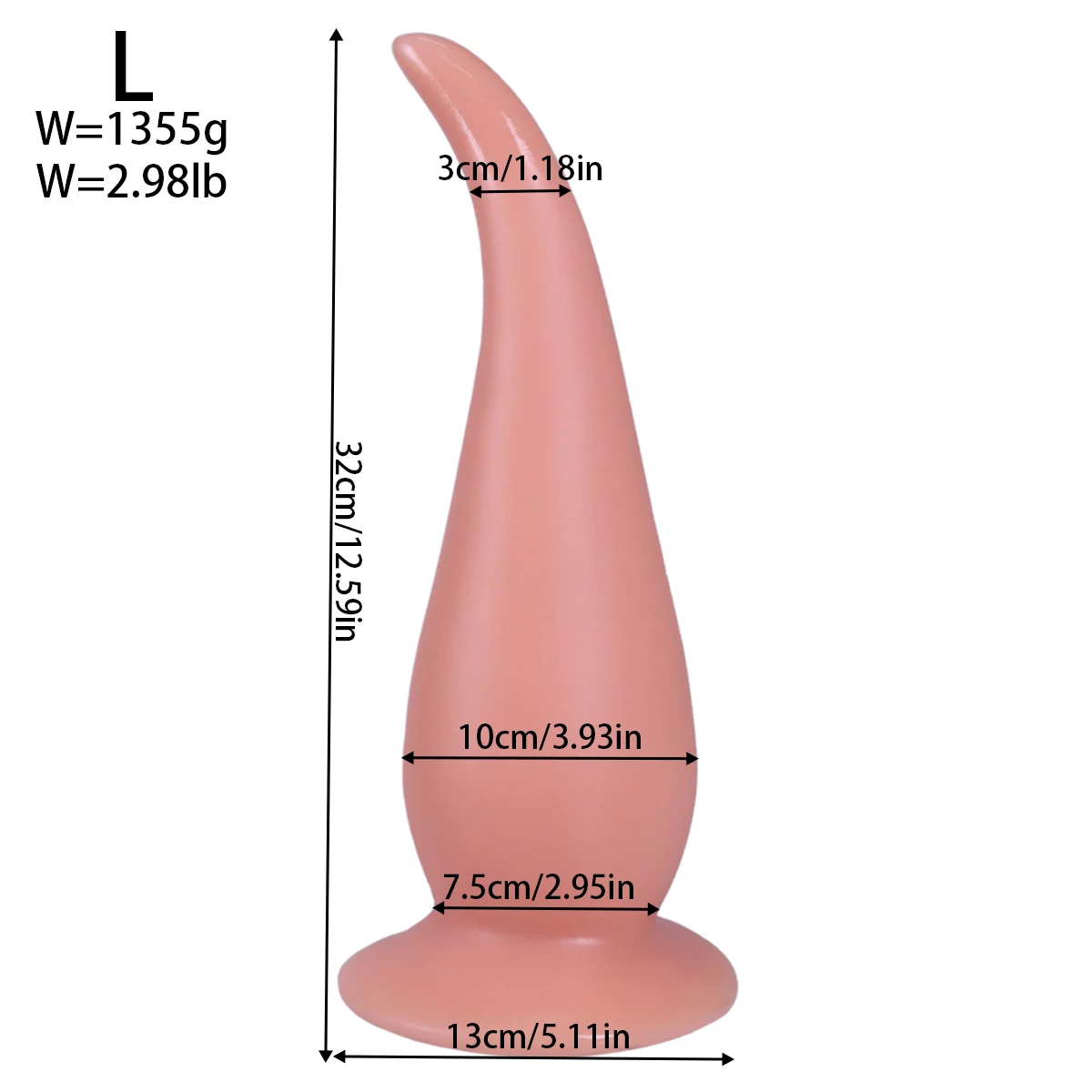 Plug Anal Large Radical Par Seven Creations - Dimensions 10 Cm X 5 Cm - Neuf