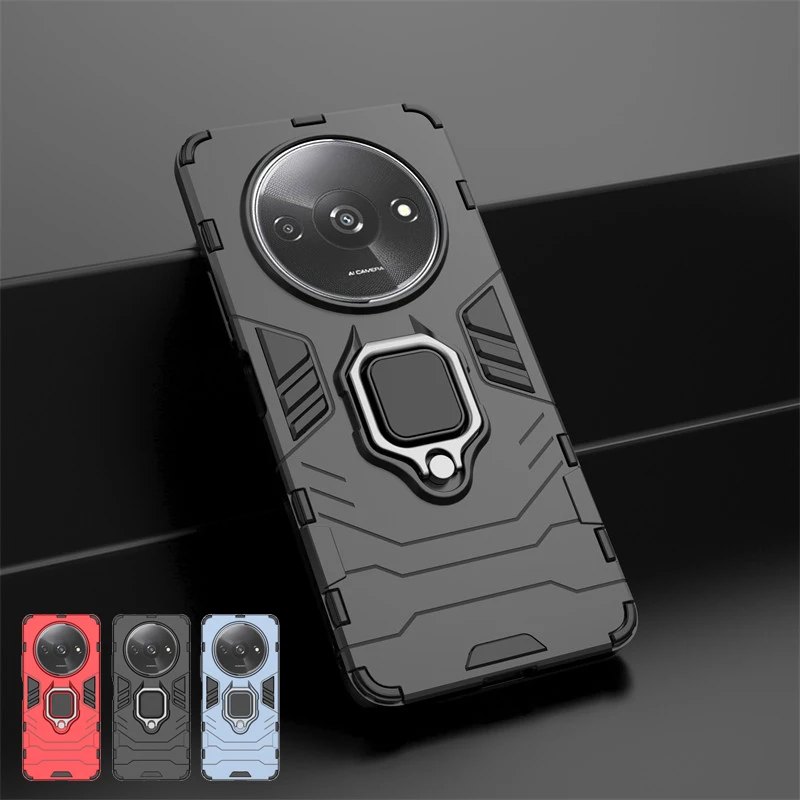 Per Xiaomi Redmi A3 Custodia Xiaomi Redmi A3 4G Cover Anello Antiurto Custodia Protettiva In Silicone Per Pc Rigido Per Xiaomi Redmi A3