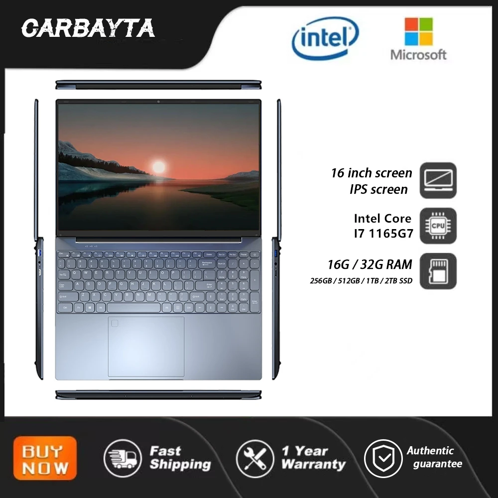 

Intel Ultrabook Gaming Laptop Notebook Windows 10 11 Pro 16.1" 11th Gen Intel Core I7 1165G7 16GB 32GB + 256GB 512GB 1TB 2TB