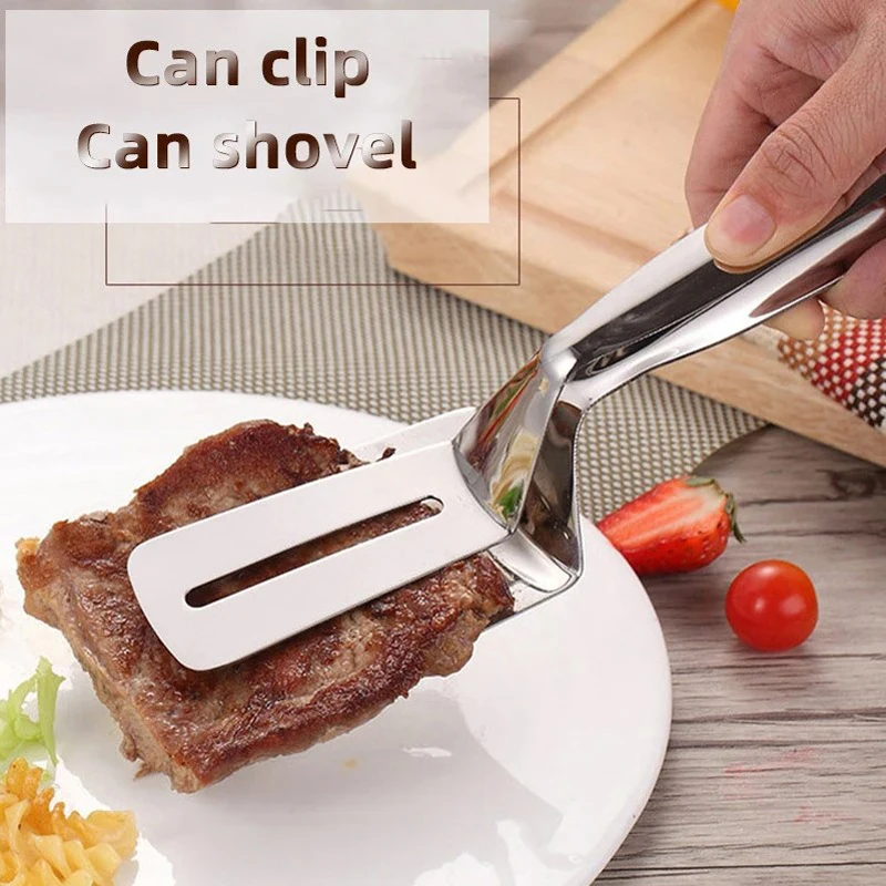 Clip per bistecca in acciaio inossidabile, clip per spatola per barbecue, pinze per barbecue, spatola per friggere il pesce, clip per pane, utensile da cucina per uso domestico_voghion.com