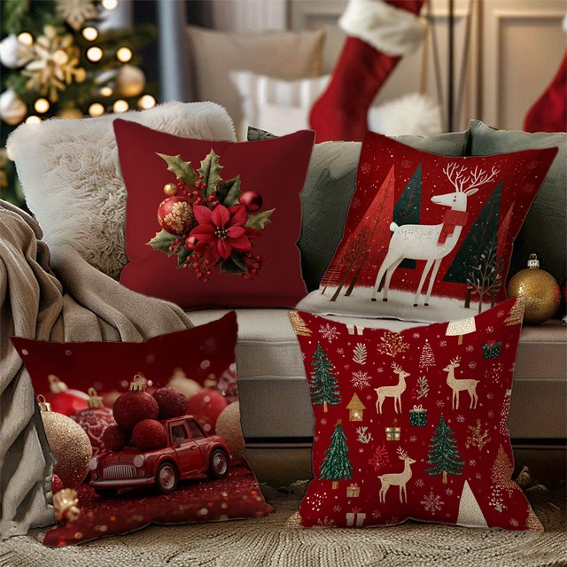 Christmas Pillow Covers Set 4