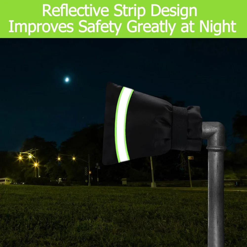 4-pack Outdoor Faucet Covers, Reusable Thick Outdoor Faucet Frost Protection Cover with Green Reflective Strip