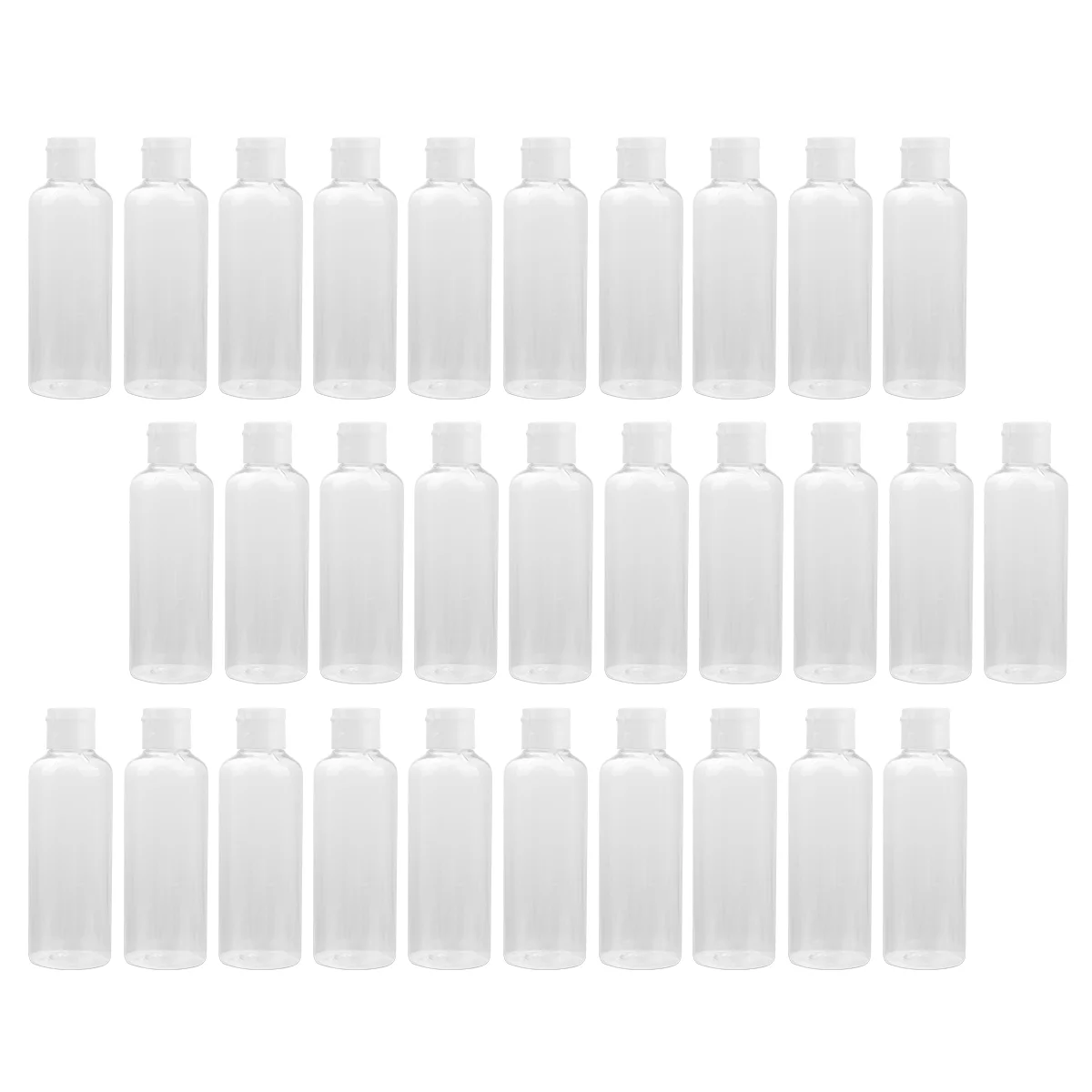 

30Pcs Empty Squeeze Bottles, Travel Containers with Cap Refillable Travel Shampoo Bottles White ( 100ml )