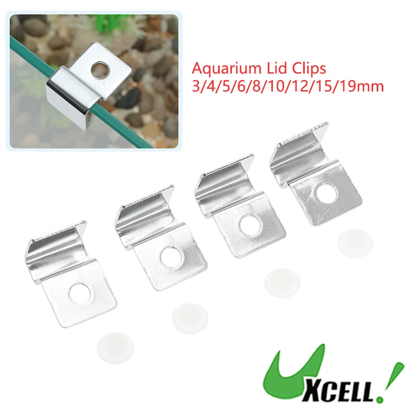 UXCELL Aquarium Lid Clips 3/4/5/6/8/10/12/15/19mm Stainless Steel Aquarium Tank Glass Cover Support Holders Accessories
