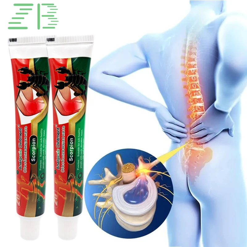 

2pcs Scorpion ointment is used to treat joint pain, rheumatism, gout, lower back pain, muscle strain, and excessive strain 20g