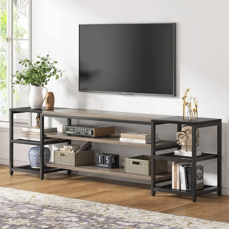 

Tribesigns 78 Inch TV Stand for TVs up to 85 Inch, Media Entertainment Center Console Table, Industrial 3-Tier TV Console Table