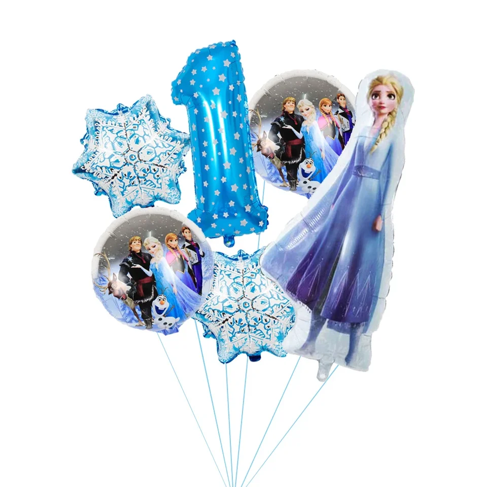 Kit Decorazioni Festa Compleanno Elsa Frozen 81 Pezzi, Palloncini E Tovaglia, Per Bambina