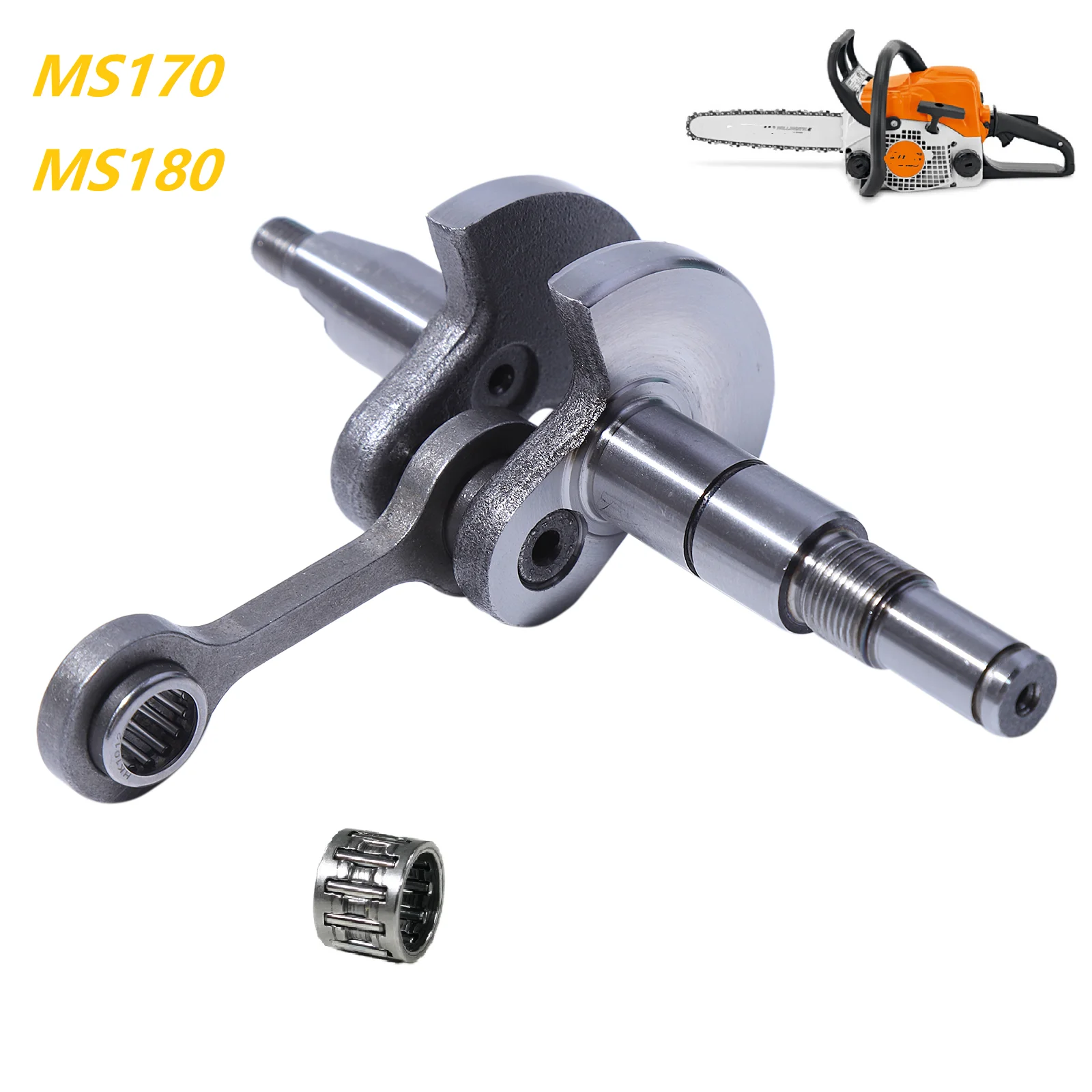 Spare parts 10 ミリメートルニードルベアリングクランクシャフトクランクシャフト交換部品 MS180 MS170 018 クランク 10mm クランクシャフト クランクシャフト STIHL MS180 MS 018 018C 180 ガーデンツール チェーンソー部