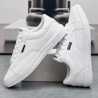 Hommes chaussures confortable décontracté pour femmes baskets en cuir blanc léger marche plat Sport de plein air course Tennis zapatillas 4