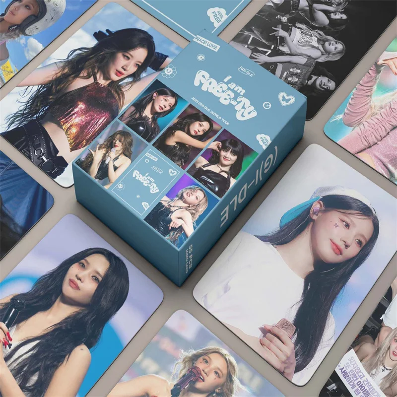 

55pcs/set Kpop (G)I-DLE INEVER DIE Iam Free-ty Lomo Cards Gidle Album Girls I Burn Photo Card Postcard Fans Gift MIYEON MINNIE