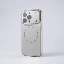 Matte Magnetic Phone Case with Frosted Lens Protection & Wireless Charging Compatibility - iPhone 15 (Gray)