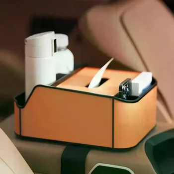 Organizer Universale per Bracciolo Auto, Contenitore Multifunzionale con Porta Fazzoletti e Portabicchieri per Viaggi su Strada