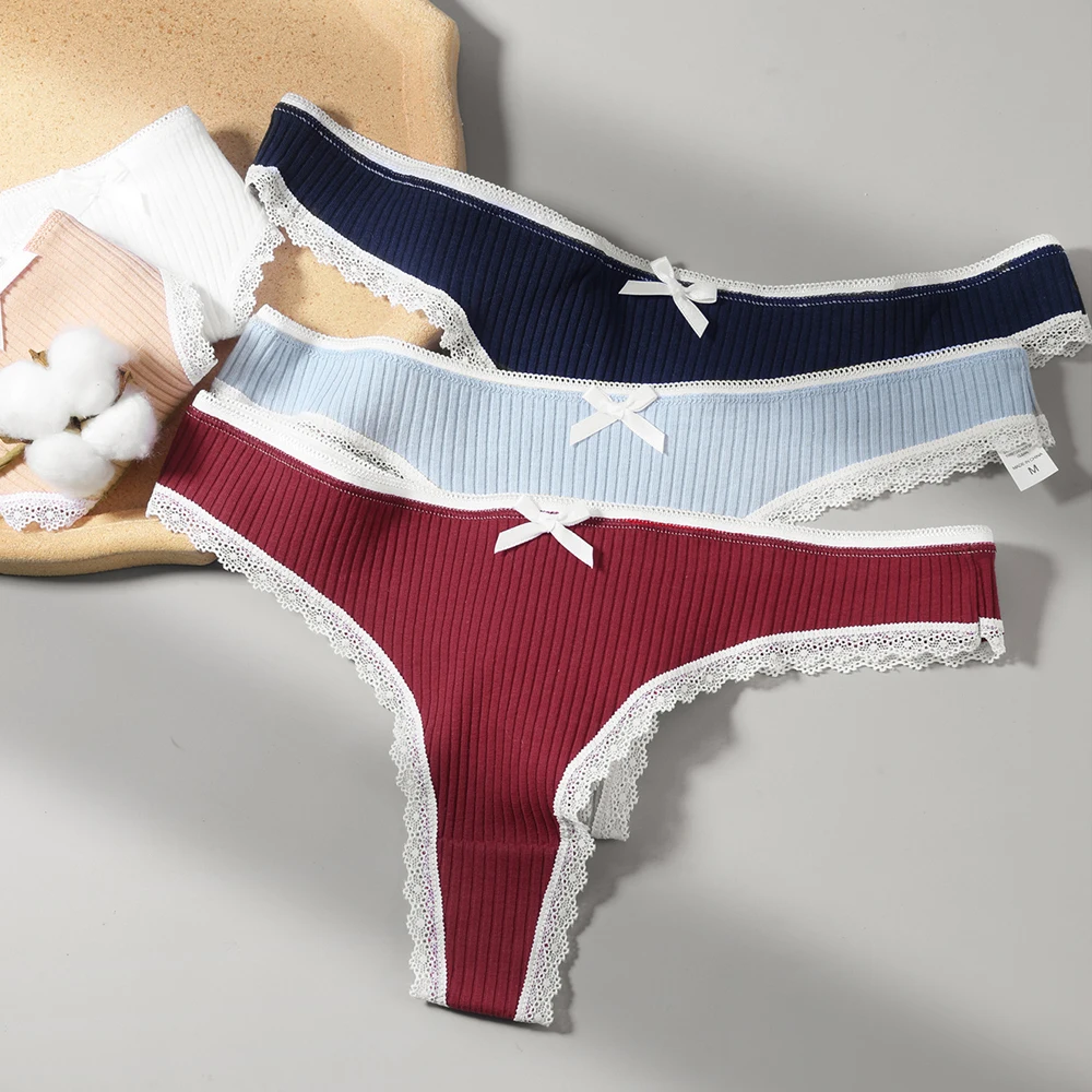 

Женские трусы из чистого хлопка, нижнее белье с бантом, сексуальное кружевное нижнее белье, Симпатичные трусы для девушек, женское нижнее белье