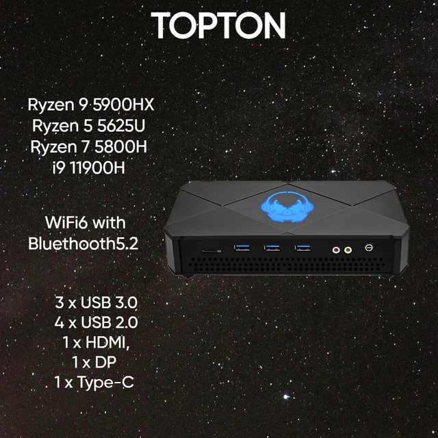 Topton Newest Mini PC AMD Ryzen 9 5900HX R7 5825U 2*3200MHz DDR4 2*M.2 NVMe  SSD 2.5G LAN Gaming Desktop Computer 3x4K HD Display - AliExpress