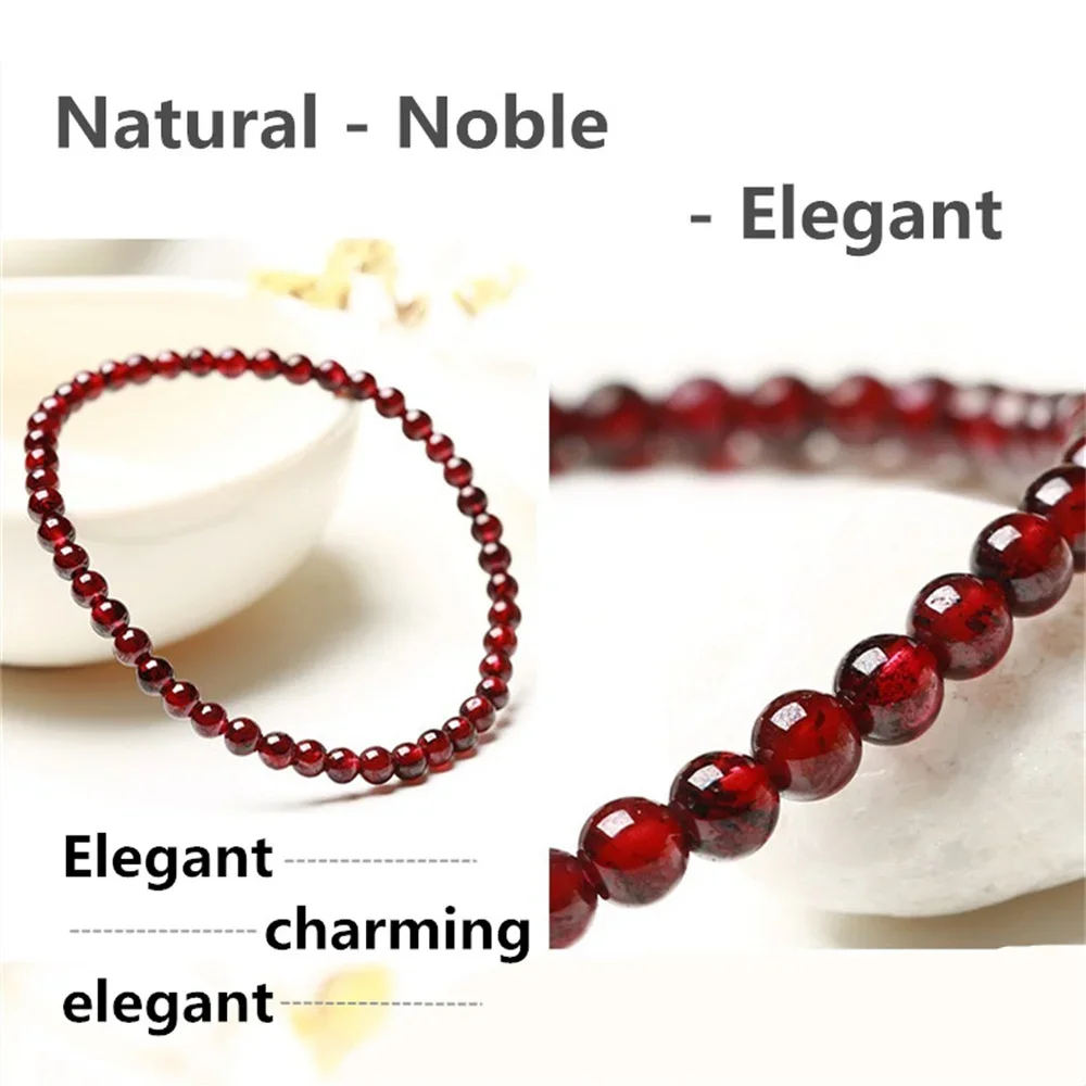 

4mm Natural stone Wine Garnet Bracelet for Women Small Beads Charm Bracelets Girls Gift 16cm Transportation of Leisure Jewelry