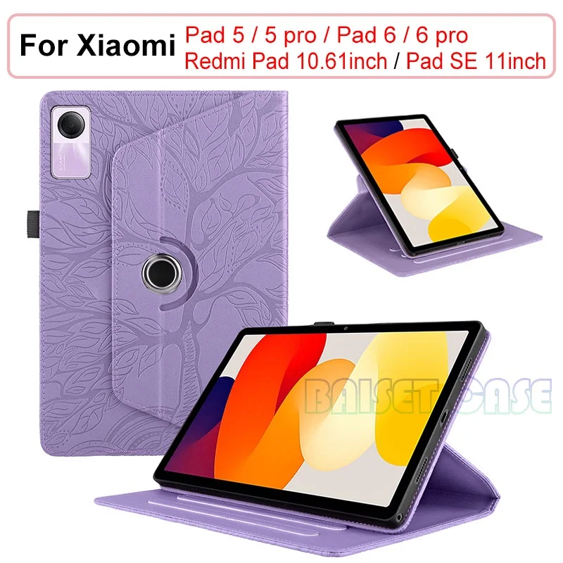 Per Xiaomi Pad 5 Pro Pad 6 Pro Redmi Pad Redmi Pad Se Pieghevole In Pelle 360 Supporto Girevole Shell Cover Posteriore In Tpu Morbido Goffrato