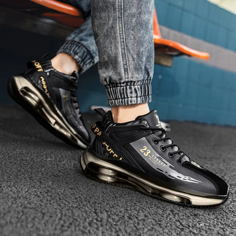 Brand men sneakers running mesh breathable black basketball shoes