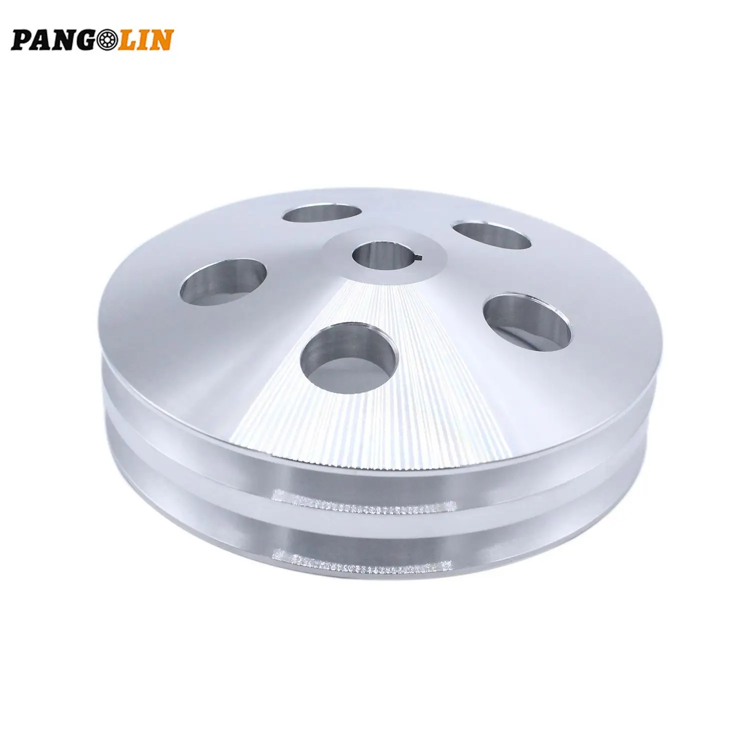 2 Groove Power Steering Pump Pulley Aluminium Alloy Engine Keyway