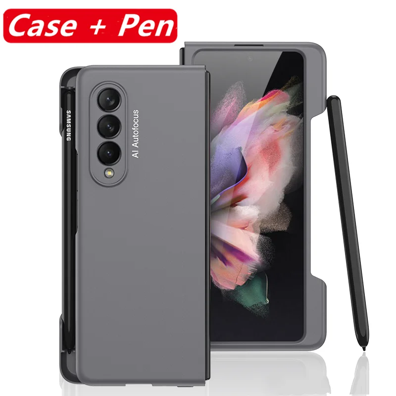 best case for samsung Điện Thoại Di Động Bút Cảm Ứng Kiêm Ốp Lưng Dành Cho Samsung Galaxy Samsung Galaxy Z Gấp 3 5G Siêu Mỏng Khung Bên Khe Cắm Bút giá Đỡ Viền Dẻo Ốp Lưng samsung cute phone cover