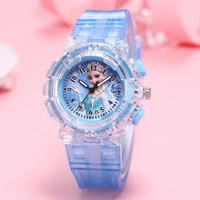LED Flash Frozen Princess Elsa Children Cartoon Watches Spiderman Colorful Light Boys Watch Girls Kids Clock Wristwatch 1