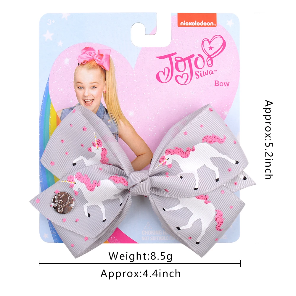 4.5" JoJo Bows Rainbow Printed Knot Ribbon Bow Hair Clip 1 Pcs